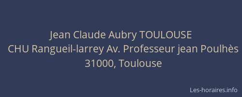 Jean Claude Aubry TOULOUSE