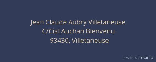 Jean Claude Aubry Villetaneuse