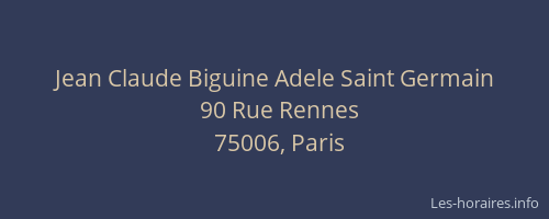 Jean Claude Biguine Adele Saint Germain