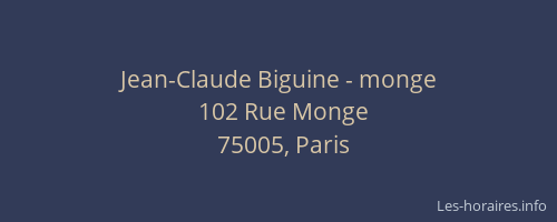 Jean-Claude Biguine - monge