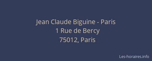 Jean Claude Biguine - Paris