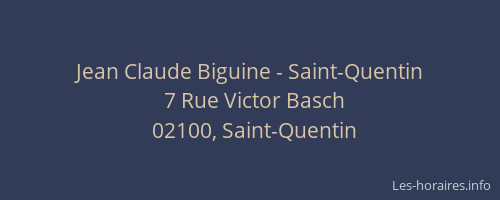 Jean Claude Biguine - Saint-Quentin