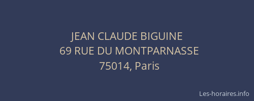 JEAN CLAUDE BIGUINE