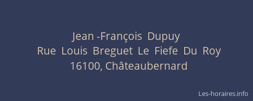 Jean -Fran&ccedil;ois  Dupuy