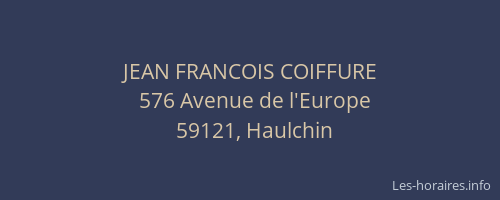 JEAN FRANCOIS COIFFURE