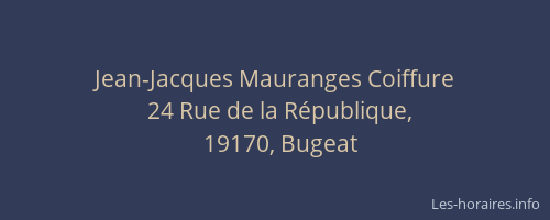 Jean-Jacques Mauranges Coiffure