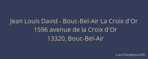 Jean Louis David - Bouc-Bel-Air La Croix d'Or