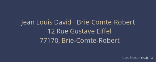 Jean Louis David - Brie-Comte-Robert