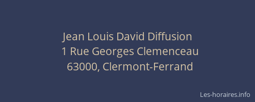 Jean Louis David Diffusion