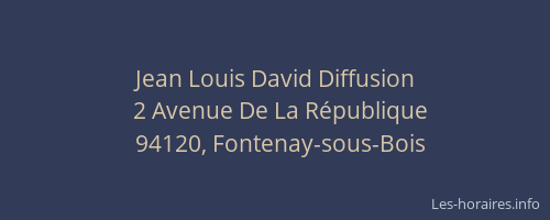 Jean Louis David Diffusion