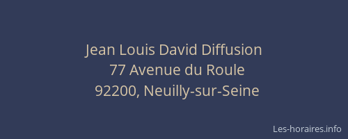 Jean Louis David Diffusion