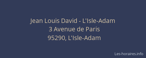 Jean Louis David - L'Isle-Adam