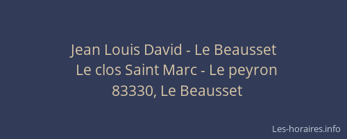 Jean Louis David - Le Beausset