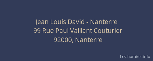 Jean Louis David - Nanterre
