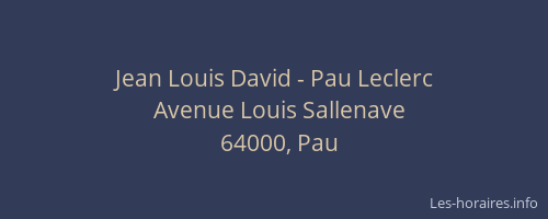 Jean Louis David - Pau Leclerc