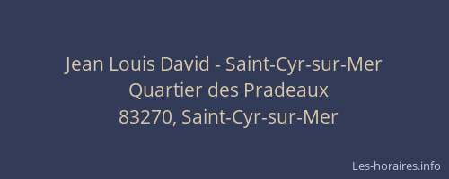 Jean Louis David - Saint-Cyr-sur-Mer