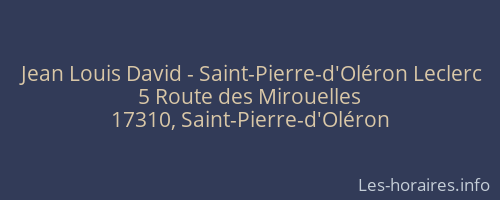 Jean Louis David - Saint-Pierre-d'Oléron Leclerc