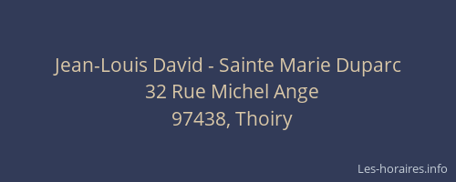 Jean-Louis David - Sainte Marie Duparc