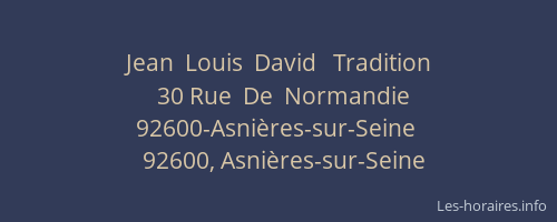 Jean  Louis  David   Tradition