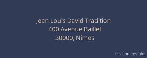 Jean Louis David Tradition