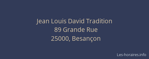 Jean Louis David Tradition
