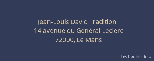 Jean-Louis David Tradition