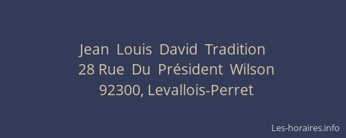 Jean  Louis  David  Tradition