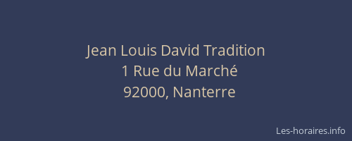 Jean Louis David Tradition