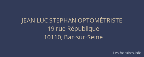 JEAN LUC STEPHAN OPTOMÉTRISTE
