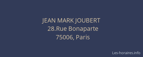 JEAN MARK JOUBERT