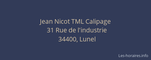Jean Nicot TML Calipage