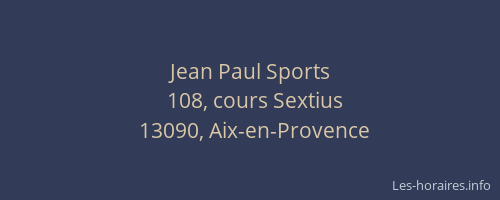 Jean Paul Sports