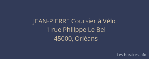 JEAN-PIERRE Coursier à Vélo