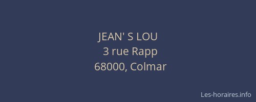 JEAN' S LOU