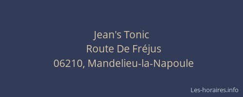 Jean's Tonic