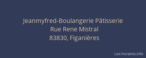 Jeanmyfred-Boulangerie Pâtisserie