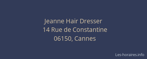 Jeanne Hair Dresser