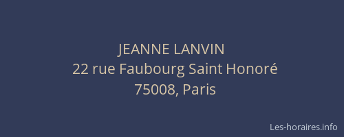 JEANNE LANVIN