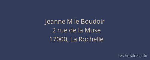 Jeanne M le Boudoir