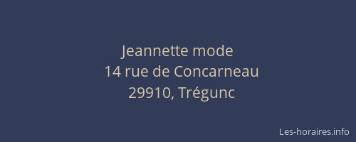 Jeannette mode