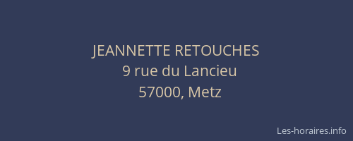 JEANNETTE RETOUCHES