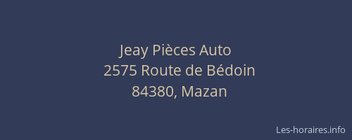 Jeay Pi&egrave;ces Auto