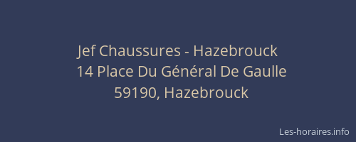 Jef Chaussures - Hazebrouck