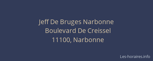 Jeff De Bruges Narbonne