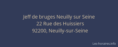 Jeff de bruges Neuilly sur Seine