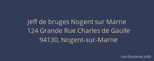 Jeff de bruges Nogent sur Marne