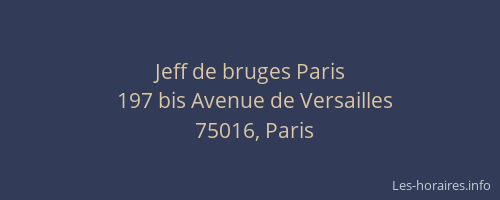 Jeff de bruges Paris