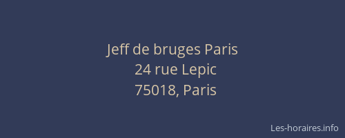 Jeff de bruges Paris