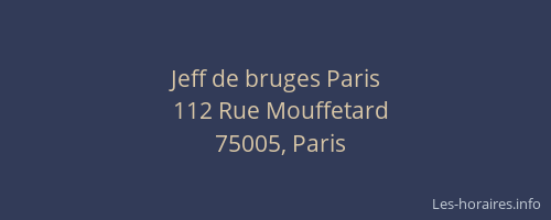 Jeff de bruges Paris