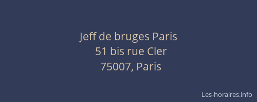 Jeff de bruges Paris